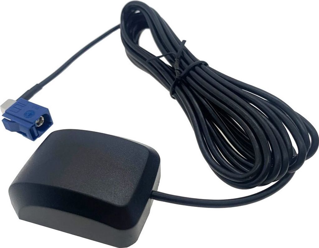 Externe aktive GPS-Antenne mit Fakra-Anschluss 90° Winkel Stecker 5 Meter Kabel Adapter Magnetfuß Magnetisch für die Innenmontage