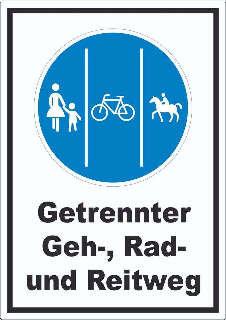 Aufkleber Getrennter Geh-, Rad- und Reitweg A1 (594x841mm)