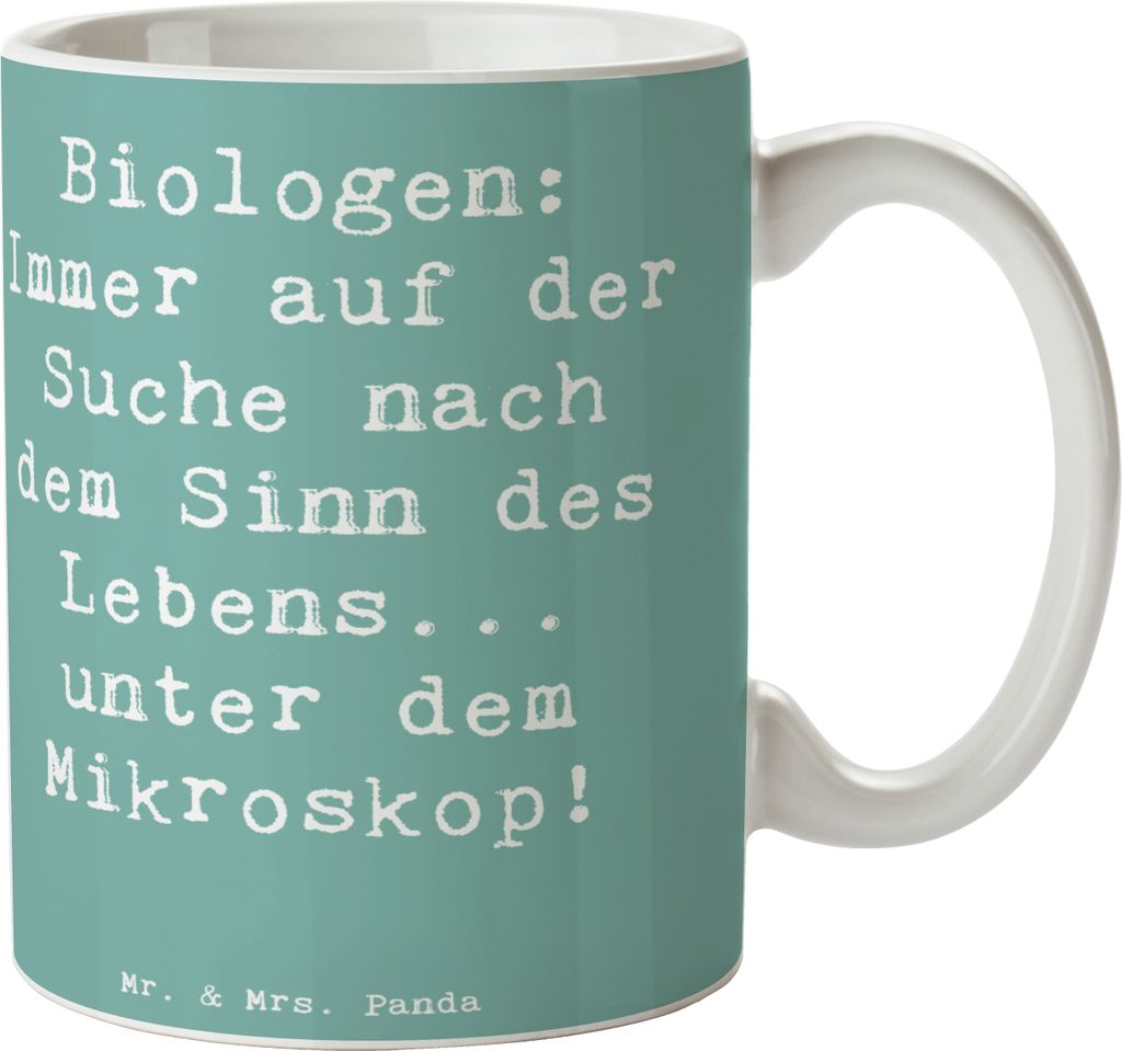 Mr. & Mrs. Panda Tasse Spruch Biologin Mikroskop - Meeresbrise - Geschenk, Berufspassion, Geschenke für Berufstätige, Wissenschaft des Lebens, ka...