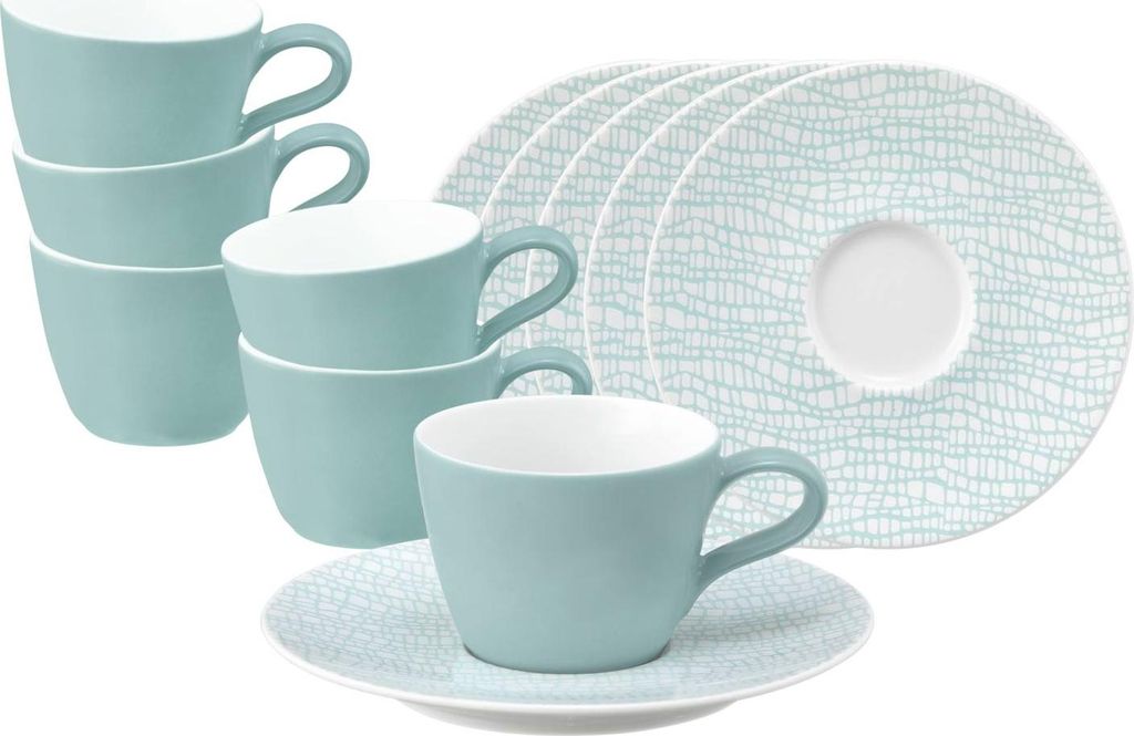 Seltmann Weiden Life Fashion Espressotasse mit Untertasse 90 ml 6er Set - Green Chic