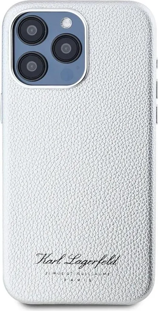 Karl Lagerfeld Coque iPhone 15 Pro Max Hotel RSG Elegant Argent Luxe