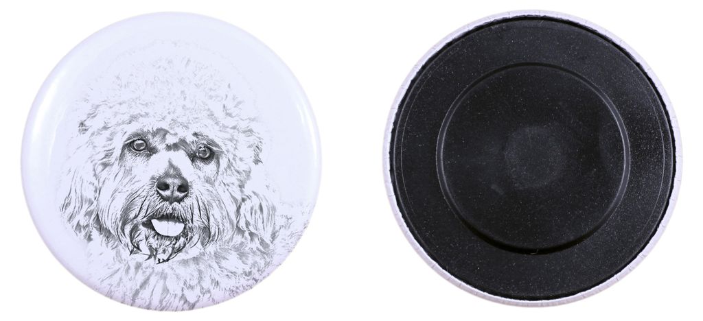 Dandie Dinmont Terrier Magnet mit einem Hundepfotenabdruck, außergewöhnlich leicht, starker Magnet, handgefertigtes Produkt der Marke Art-Dog