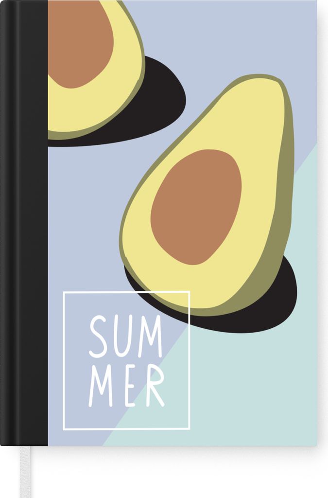 MuchoWow Notizbuch Tagebuch Haushaltsbuch Notebook A5 Avocado - Lila - Pastell - Notizblock - Notizheft - Notebook - Schreibblock - Papier