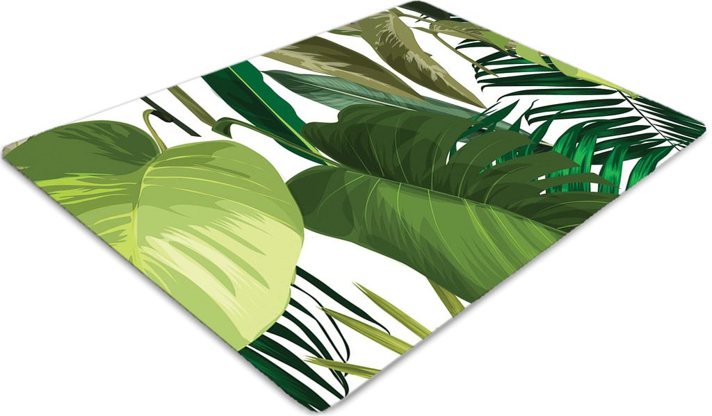 Stuhlunterlage Bürostuhlunterlage 120 cm x 90 cm Bodenmatte Bürostuhlunterlage - Tropische Blätter
