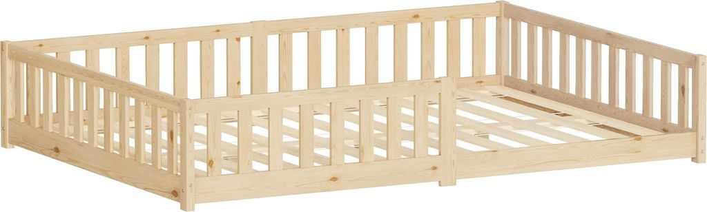 ML-Design Kinderbett 140x200 cm Natur Bodenbett für Kinder Produktbild 