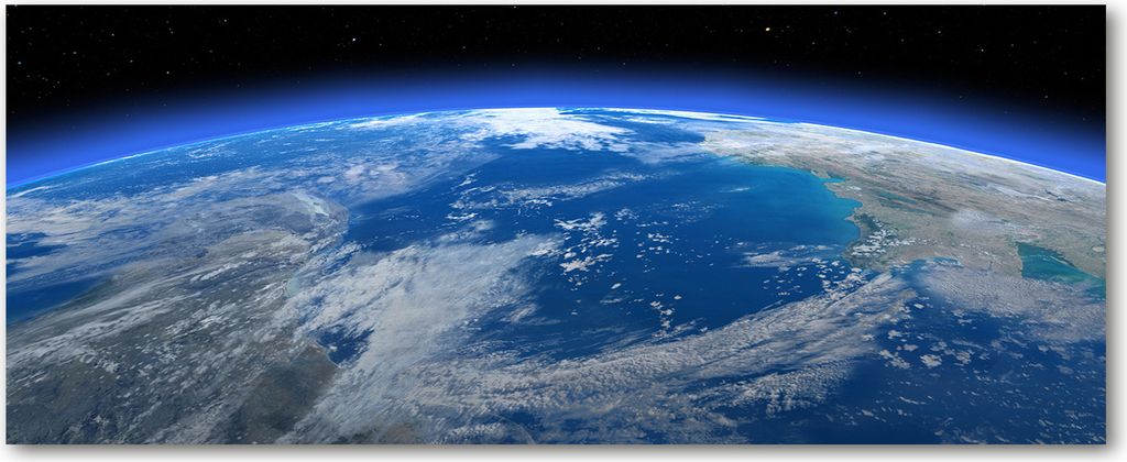 Tulup Leinwandbild - 125x50 cm - Wandkunst - Drucke auf Leinwand - Leinwanddruck - Weltall & Science-Fiction - Blau - Planet Erde