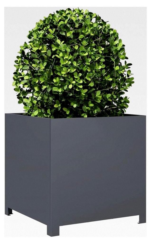 Pflanzkübel Anthrazit 50x50x50 cm aus Stahl, Blumentopf für Garten, Balkon und Terrasse