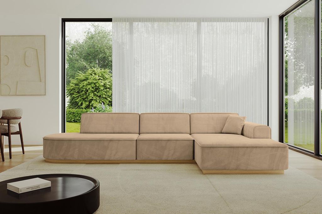 ALTDECOR Ecksofa in L-Form IREA-L2-v2 327x165x80 cm Beige Corner Sofa Eckcouch Couch Wohnlandschaft Cauchsofa