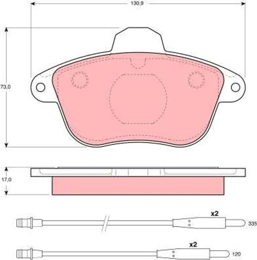Plaquettes de frein TRW GDB796 pour frein à disque OE 425089 Peugeot 605