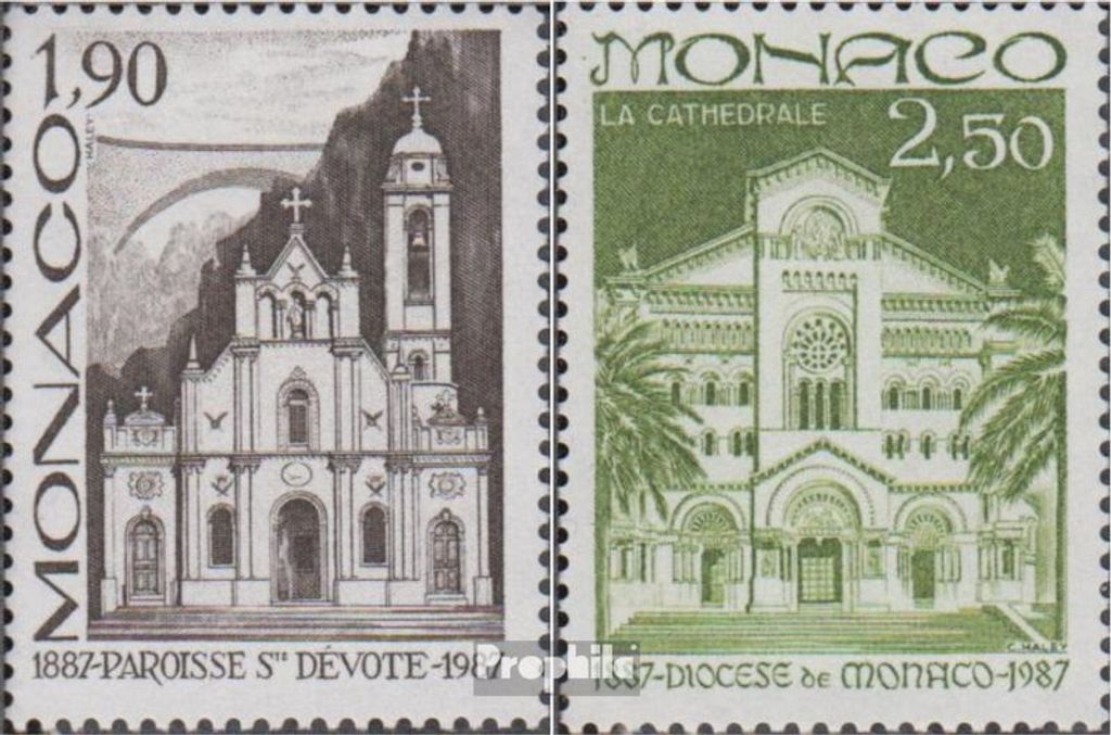 Briefmarken Monaco 1987 Mi 1802-1803 (kompl.Ausg.) Produktbild 