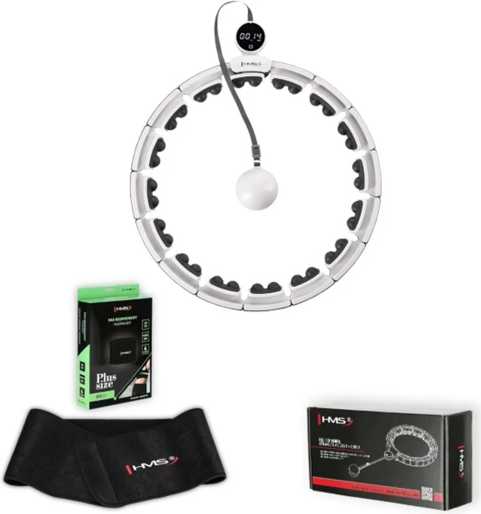 Set Fitness HMS : Hula Hoop lesté HHM16 et Ceinture Brûle-Graisse XL
