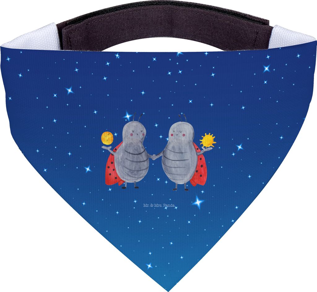 Mr. & Mrs. Panda Halstuch Sternzeichen Zwilling - Sternenhimmel Blau - Geschenk, Hundehalstuch, Tuch, Marienkäfer, Zwillinge, Zwillingsbruder, Hun...