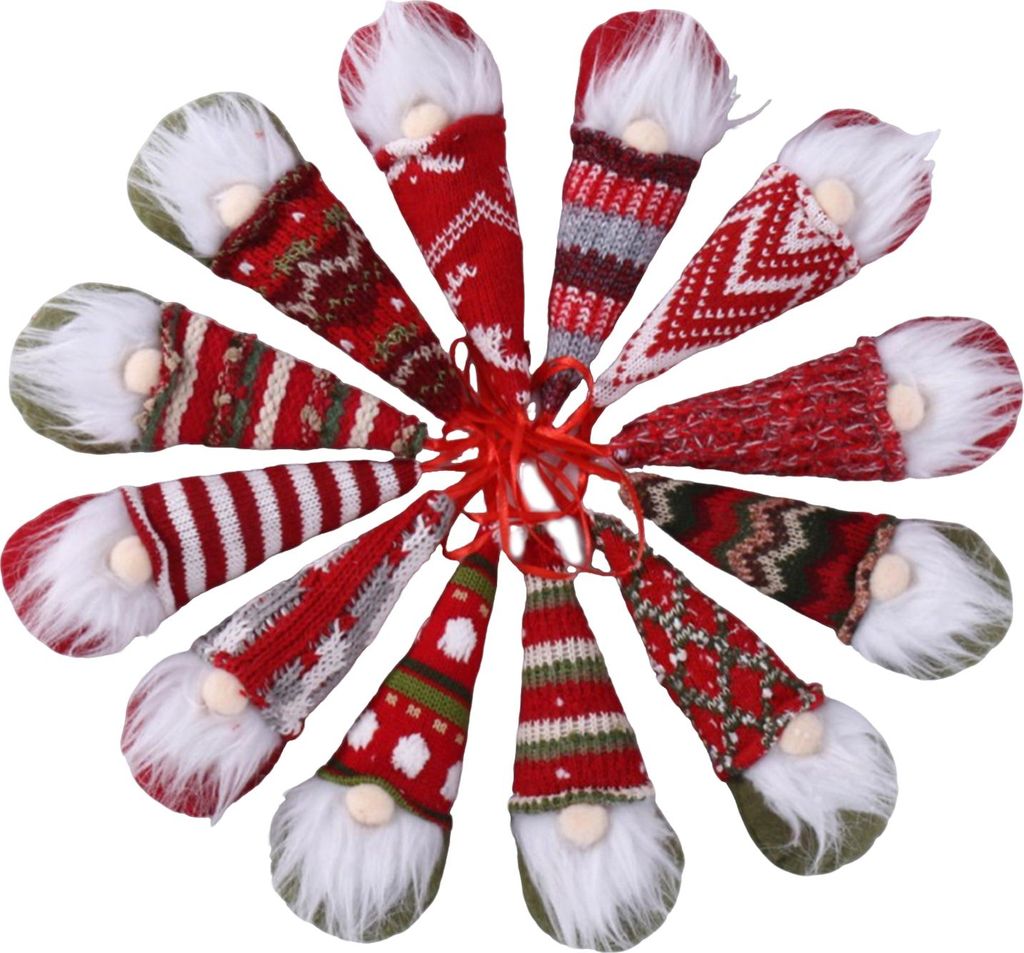 Weihnachtswichtel-Hängeschmuck, handgestrickte Mütze, gesichtsloser Zwergelf, Plüschpuppe, Winter-Weihnachtsbaumschmuck