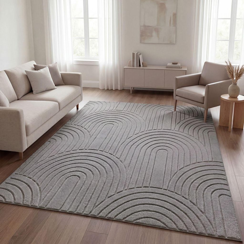 TT Home Wohnzimmer Teppich Schlafzimmer Hochflor Produktbild 