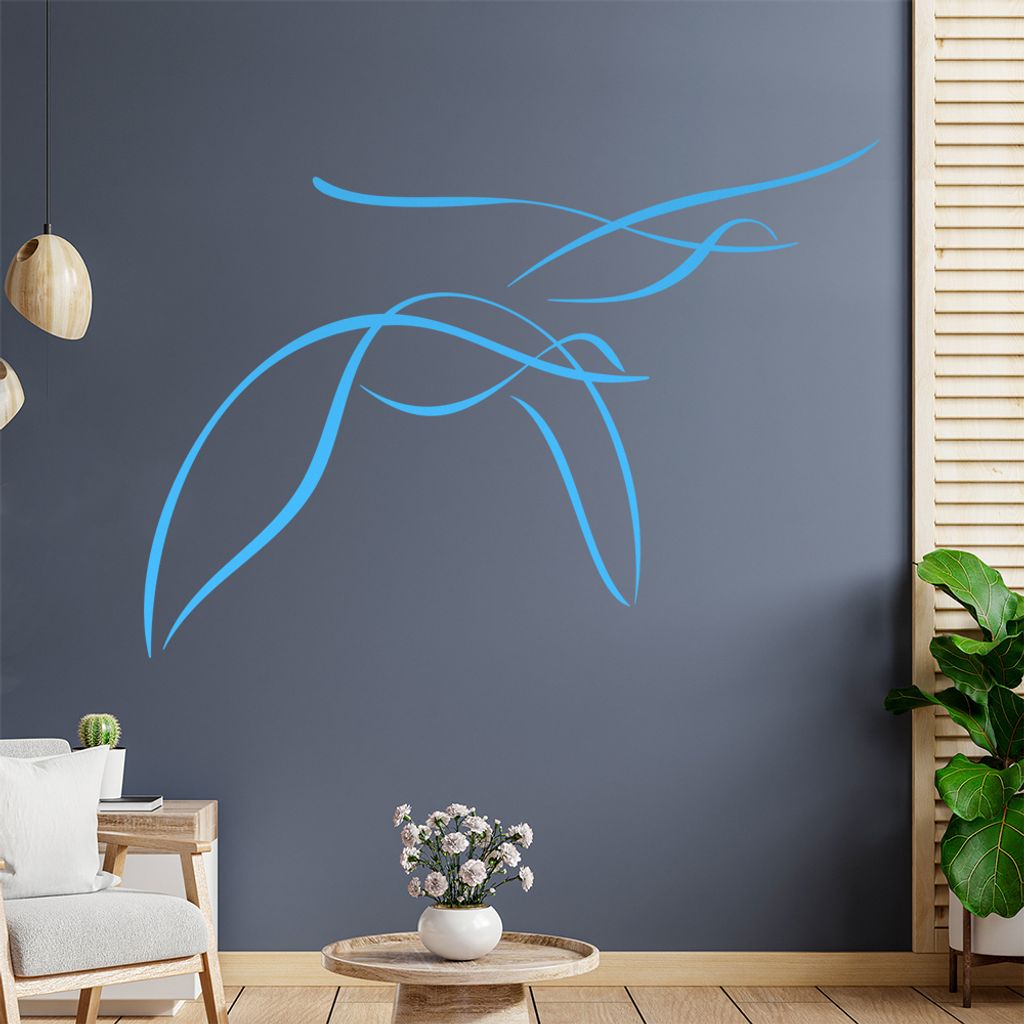 Vögel Linien Wandtattoo in 6 Größen - Wandaufkleber Wall Sticker - Dekoration, Küche, Wohnzimmer, Schlafzimmer, Badezimmer