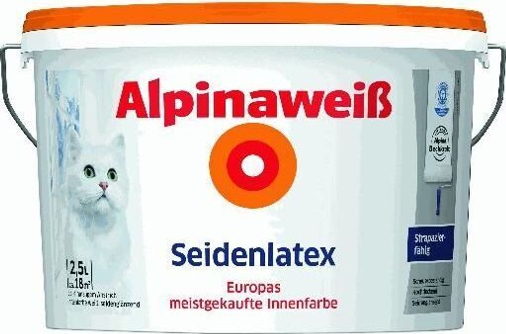 Alpina Seidenlatex Alpinaweiß 2,5 L seidenglänzend Produktbild 