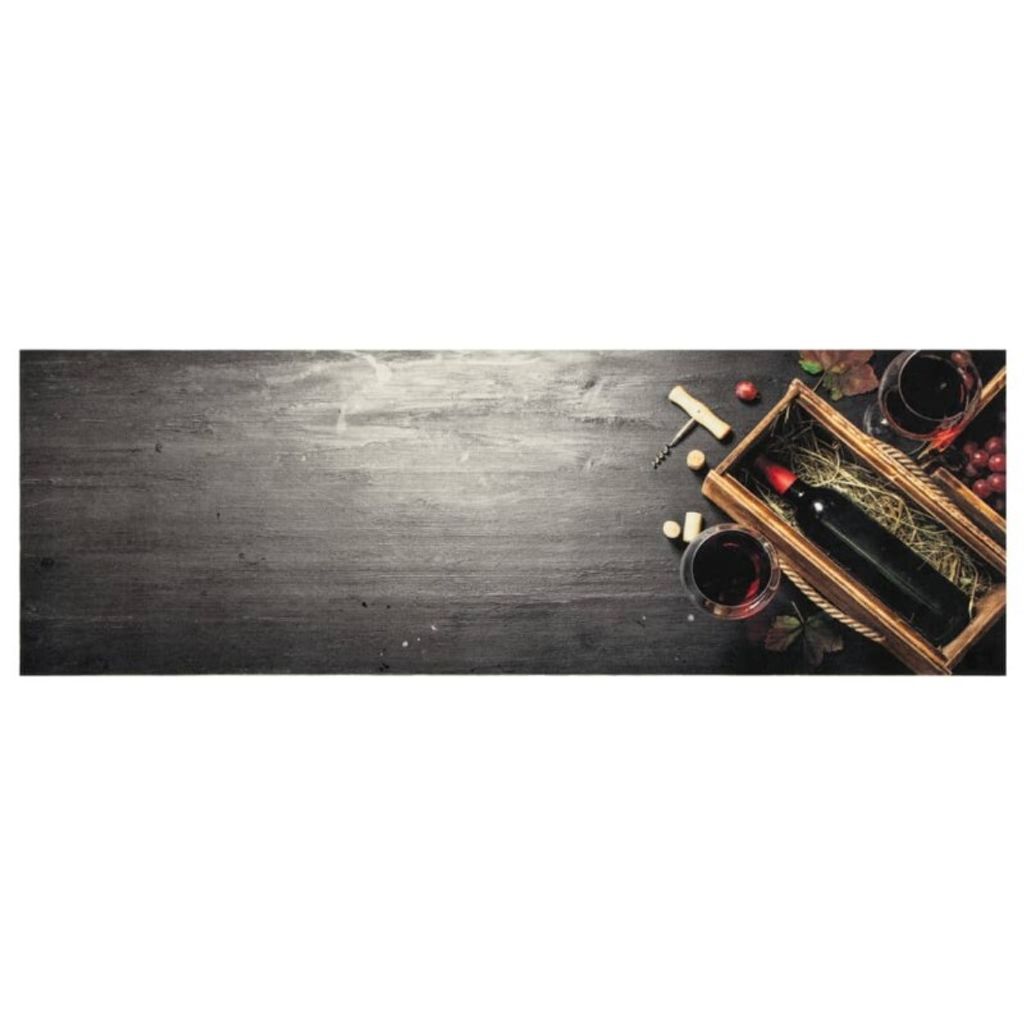 vidaXL Tappeto da cucina lavabile bottiglia di vino 60x180 Immagine del prodotto 