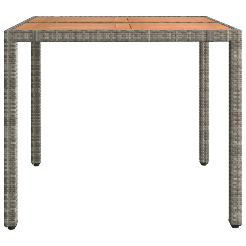 vidaXL Tavolo da Esterno Robusto - Acacia e Poly Rattan Grigio - 4