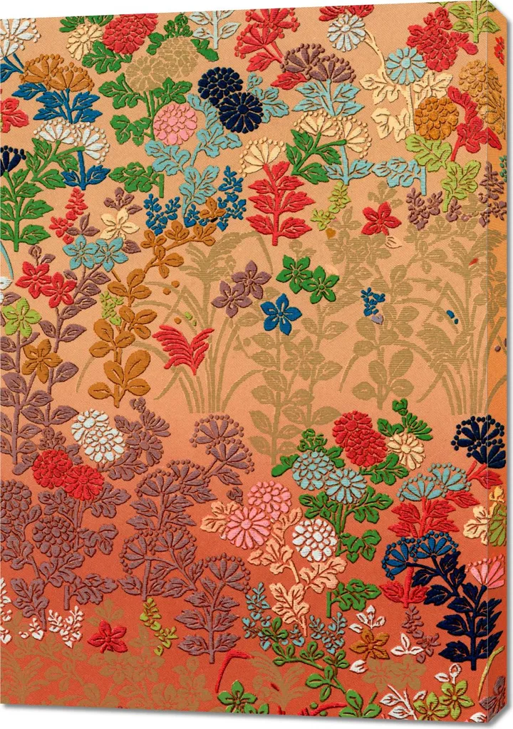Décoration murale japonaise : Grand tableau fleurs de 70 x 100 cm