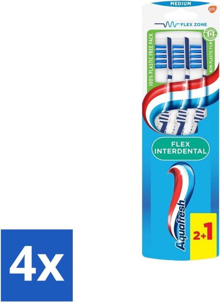 Brosse à dents Aquafresh Flex Interdental Medium, 3 pièces Image du produit 