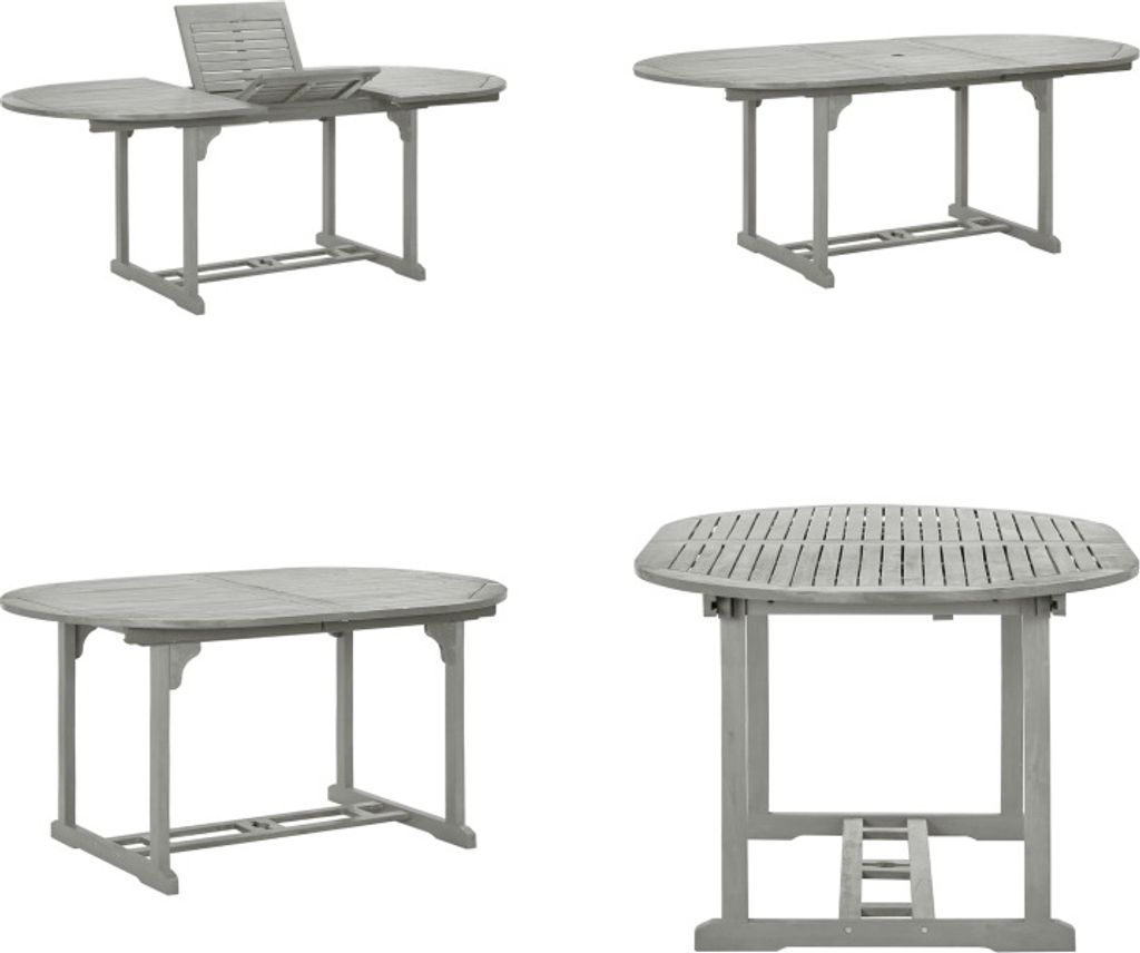 vidaXL Gartentisch Grau 200x100x75 cm Massivholz Akazie - Esstisch - Esstische - Esszimmertisch - Esszimmertische