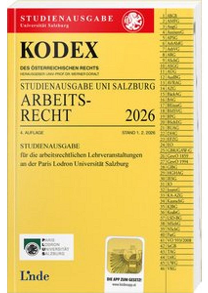 KODEX Studienausgabe Arbeitsrecht Salzburg 2026