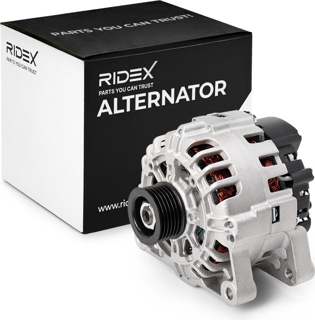 RIDEX 4G0243 Lichtmaschine Generator LiMa 90A 12V passend für PEUGEOT 207 (WA, WC) 206 Schrägheck (2A/C) 206 CC (2D) 307 CC (3B) 207 SW (WK) 307