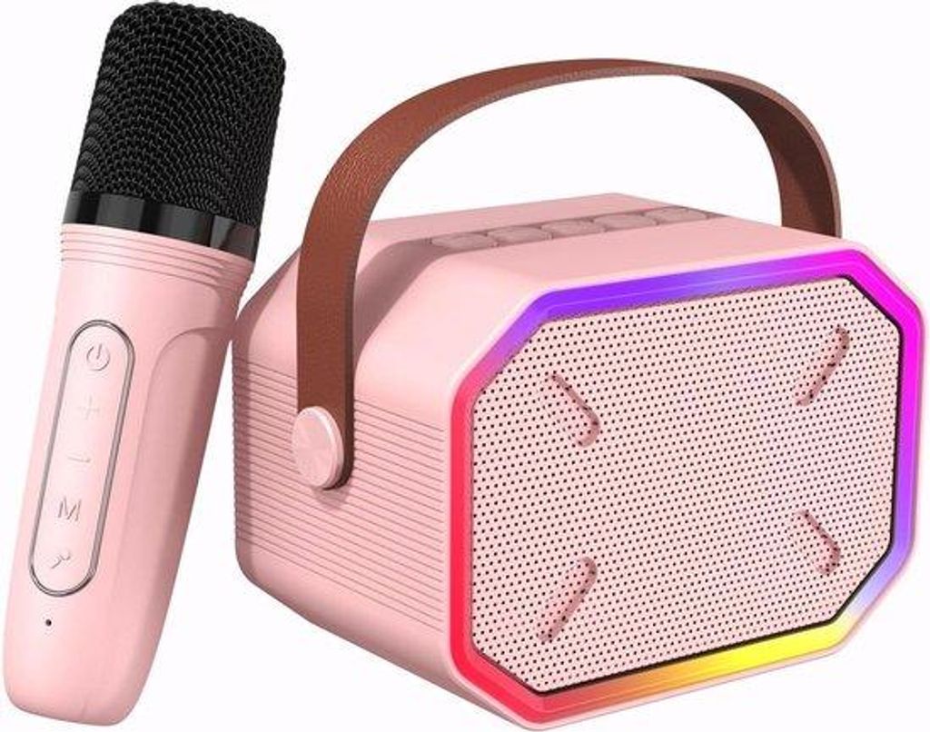 Karaoke-Set mit Bluetooth drahtlose Mikrofon LED-Lampen Mädchen-Rose