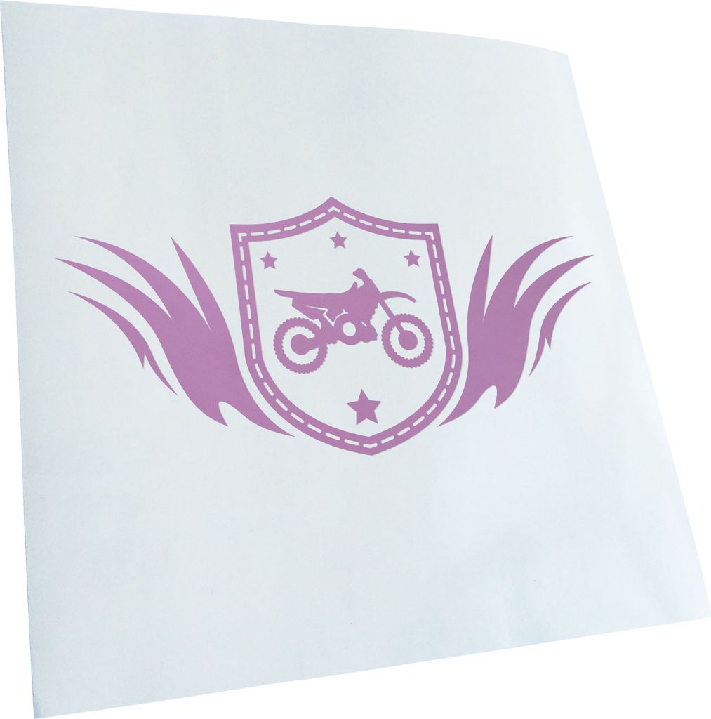 Kiwistar - Autoaufkleber - Motocross Wappen - Flieder - 50x23cm - Aufkleber für Auto, Laptop, Fahrrad, LKW, Motorrad mehrfarbig JDM Decal Racing