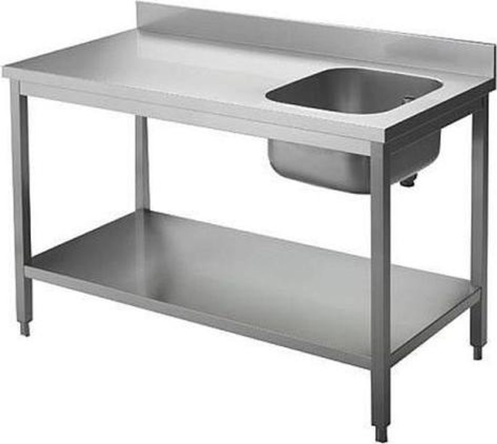 KBS Spültisch 1600x700x850 mm mit Aufkantung 1 Becken Produktbild 