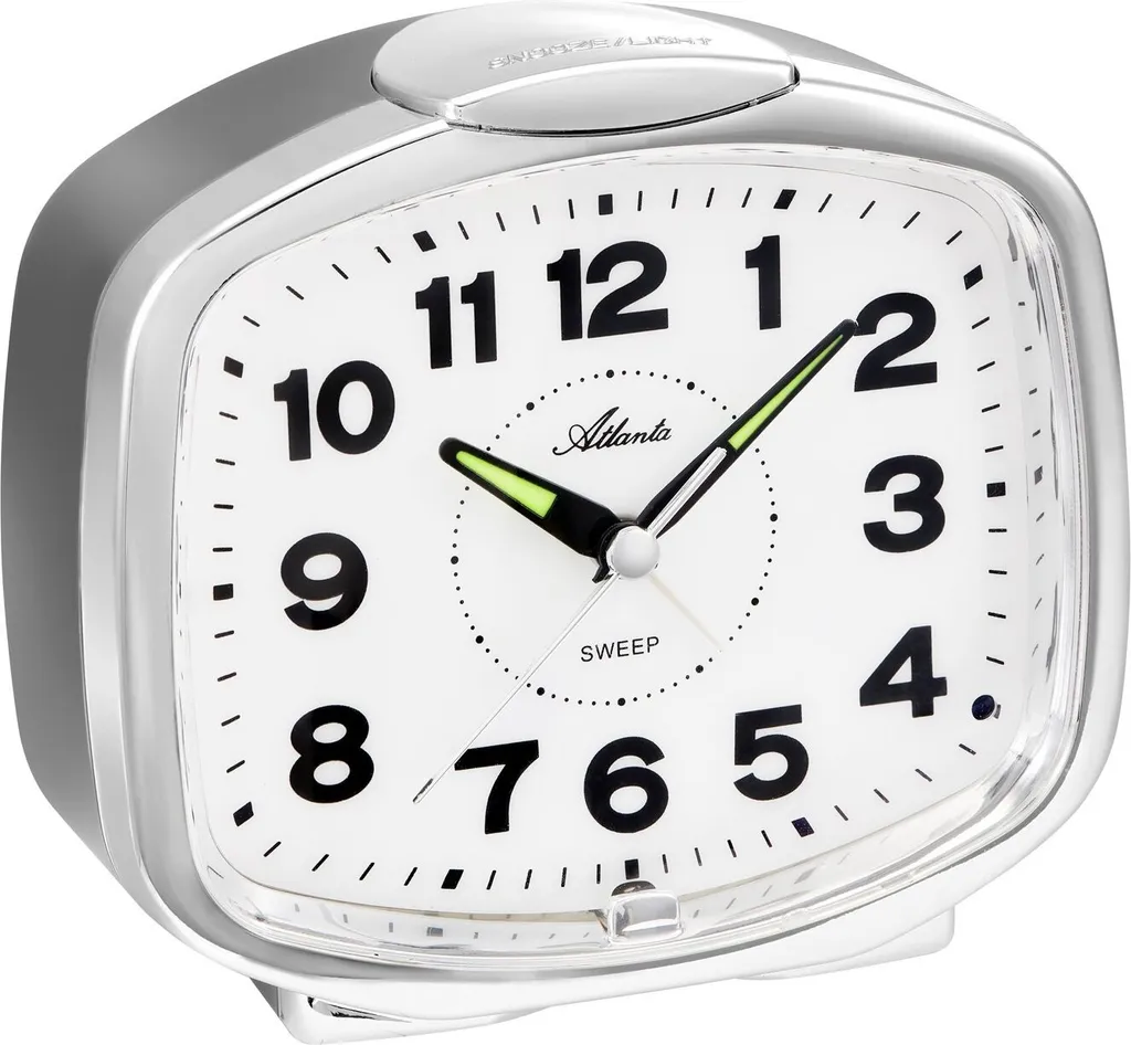 Réveil carillon Atlanta 2155/19 gris argenté, lisibilité maximale quartz
