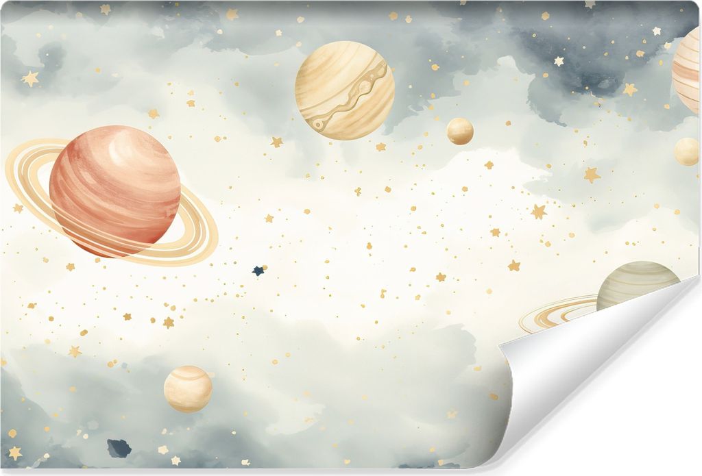 Muralo Vlies Fototapete PLANETEN Sterne Wandtapete Kinderzimmer Br. 135cm x Hö. 90cm