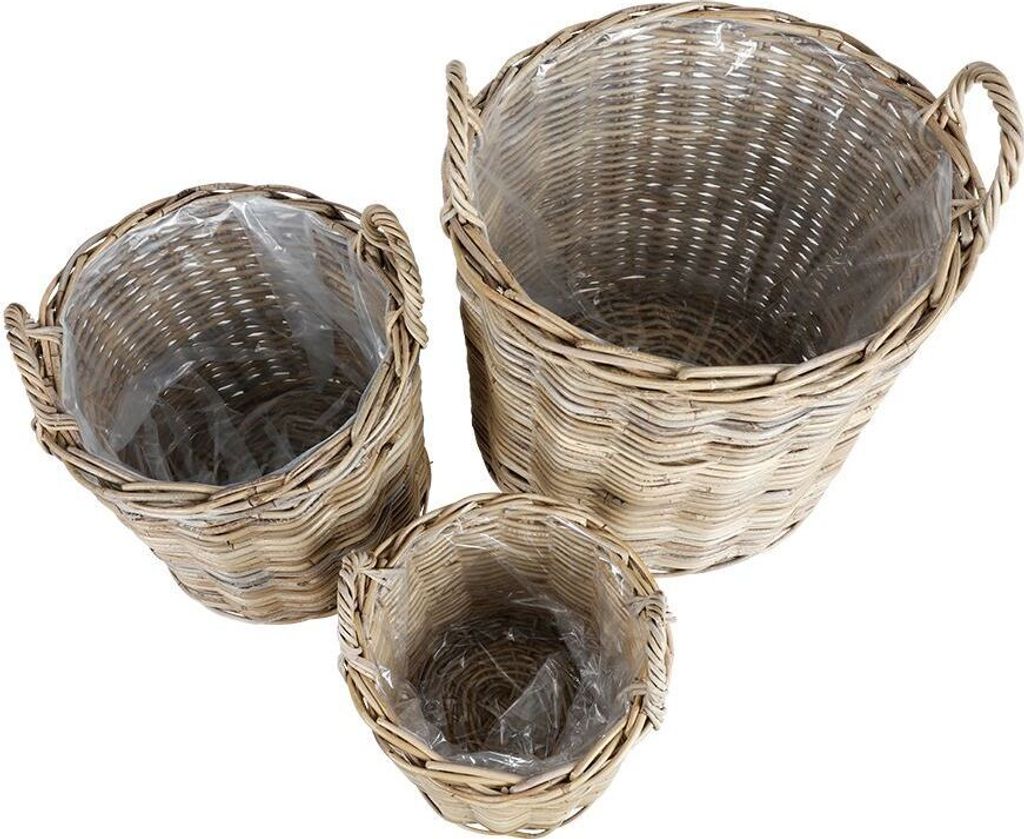 Weidenkörbe Rund Natural-Grey 3er-Set Produktbild 2