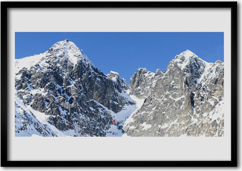 Bild 70x50 MDF-Rahmen Wandkunst Schneeberglandschaft