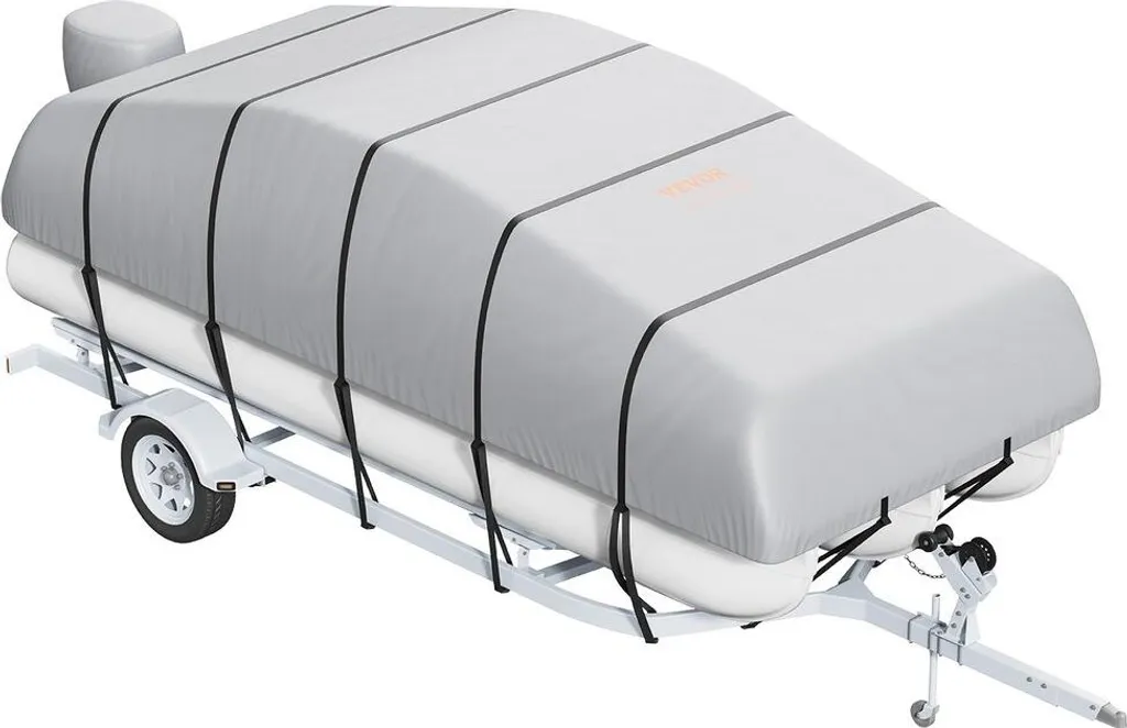 Housse Bateau Ponton Anti-Vent 19-20ft Imperméable Tissu Oxford 800D