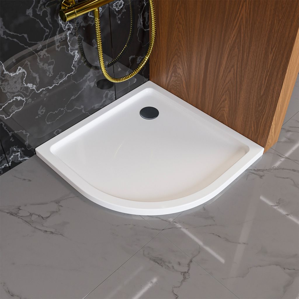 Duschwanne Duschtasse Lupo 80x80 Viertelkreis R55 Brausewanne Dusche flach bodeneben