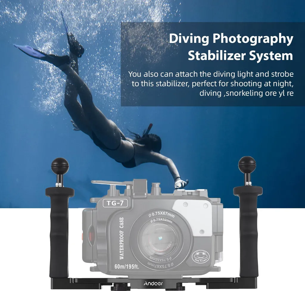 Support de Plongée Réglable pour Caméra Sport et Boîtier Étanche DSLR - 5