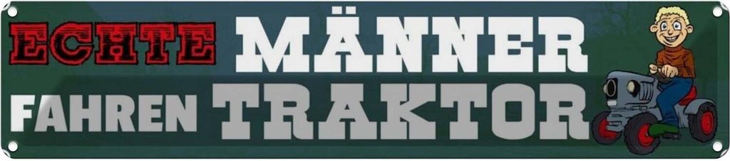 vianmo Blechschild 10x46 cm echte Männer fahren Traktor Spruch Zitat