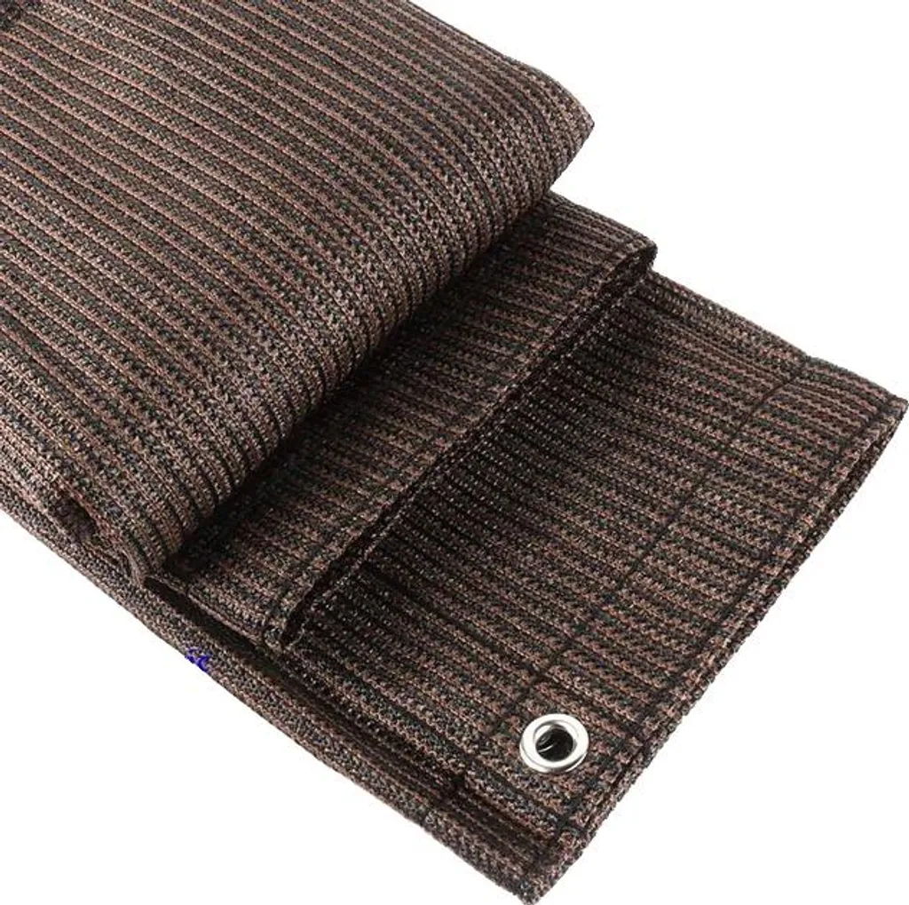 Voile d'ombrage anti-UV 1x6m couleur café haute densité avec oeillets