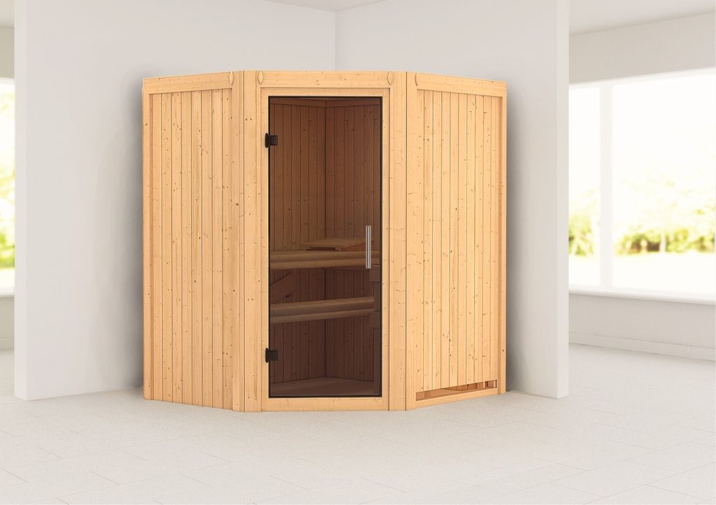 Sauna Taurin : ohne Dachkranz : Graphit Ganzglastür : ohne Ofen Dachkranz: ohne Dachkranz Saunaofen: ohne Ofen Saunatür: Graphit Ganzglastür