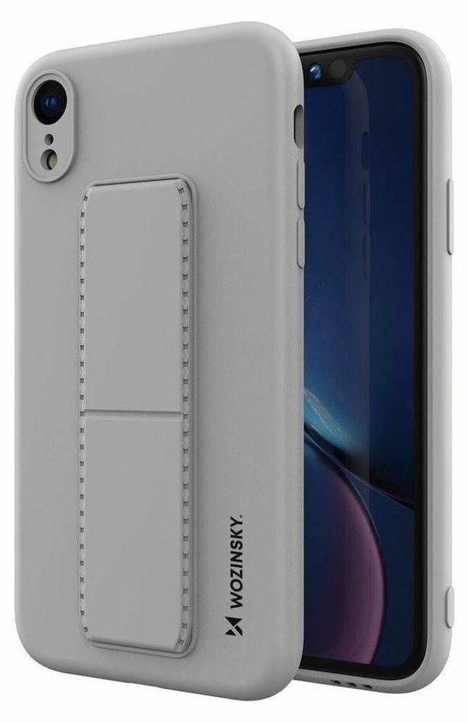 cofi1453 Kickstand Hülle Bumper aufstellbar für Iphone 11 Pro Max Silikon Hard Case Schale Zubehör Tasche Schutz mit integriertem Magneten Grau