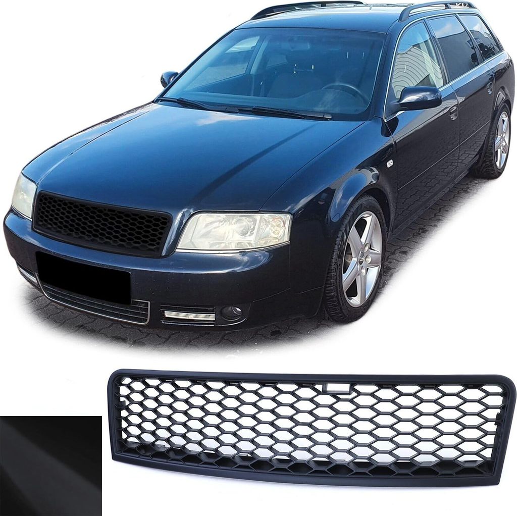 Kühlergrill Sportgrill Grill Waben SCHWARZ MATT für Audi A6 4B C5 Facelift ab
