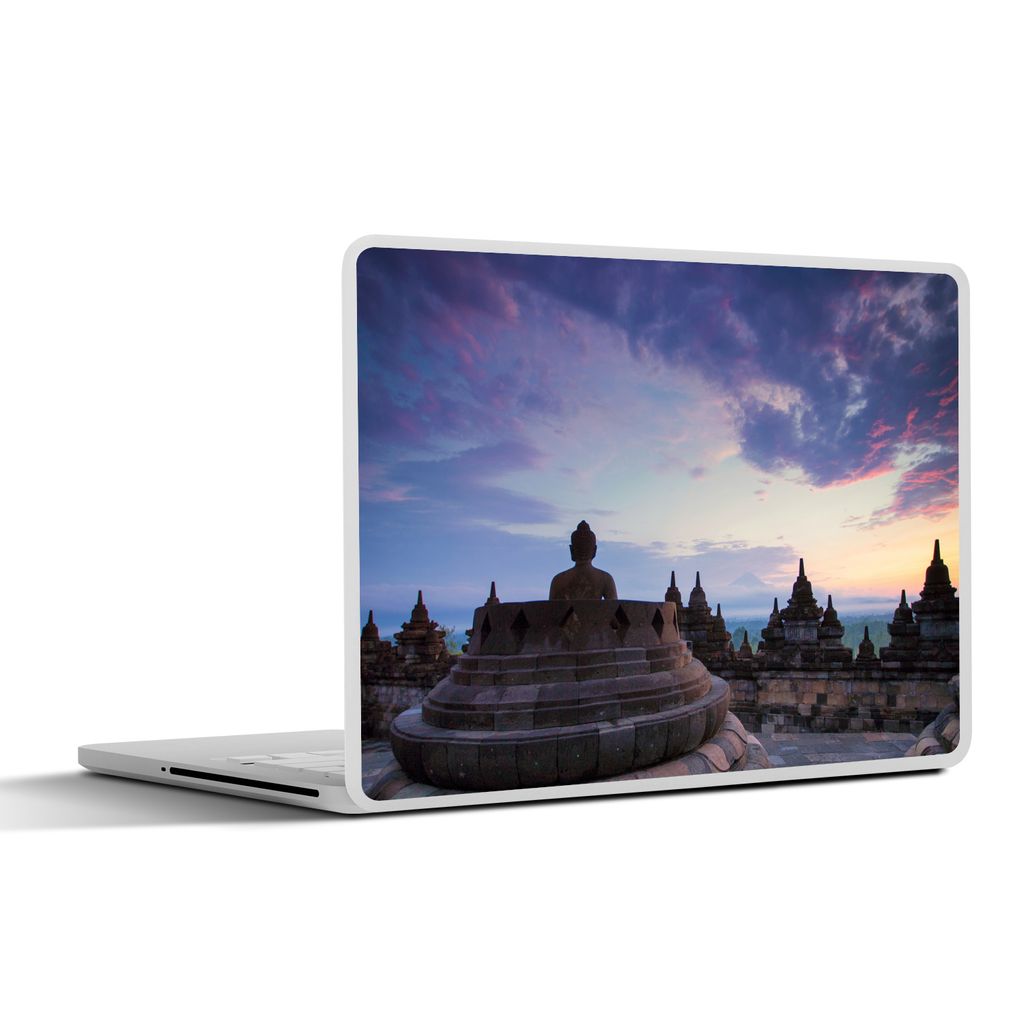 MuchoWow Laptop Aufkleber Sticker Cover Borobudur bei Sonnenaufgang 36.5x27.5 cm - Laptop-Sticker