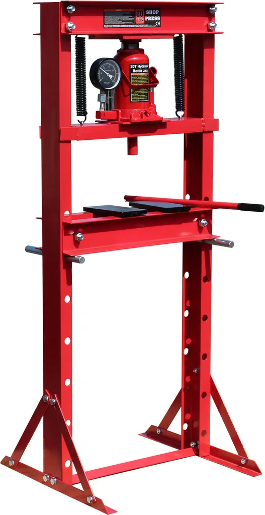 Wiltec Presse hydraulique d'atelier 20 tonnes - 680x600x1500 mm avec manomètre