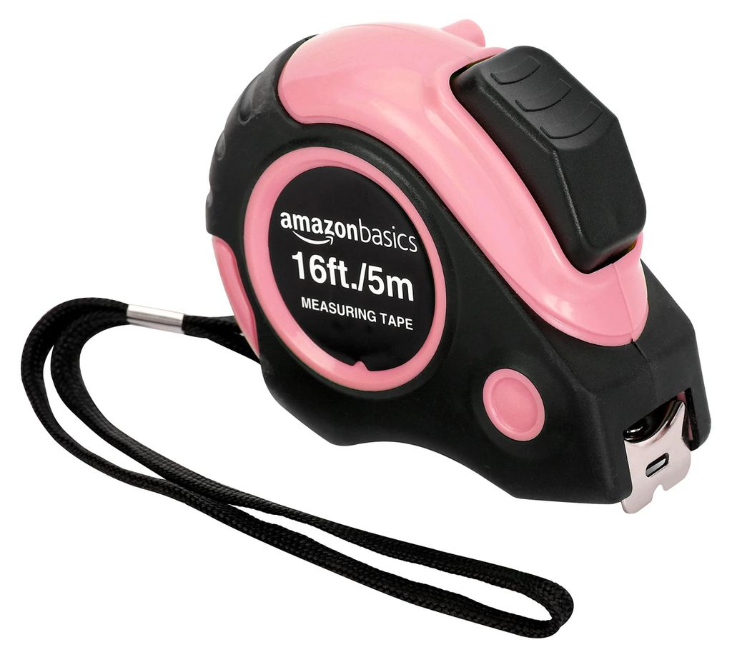 Amazon Basics Mètre ruban, 5 m (16 pieds), rose Image du produit 