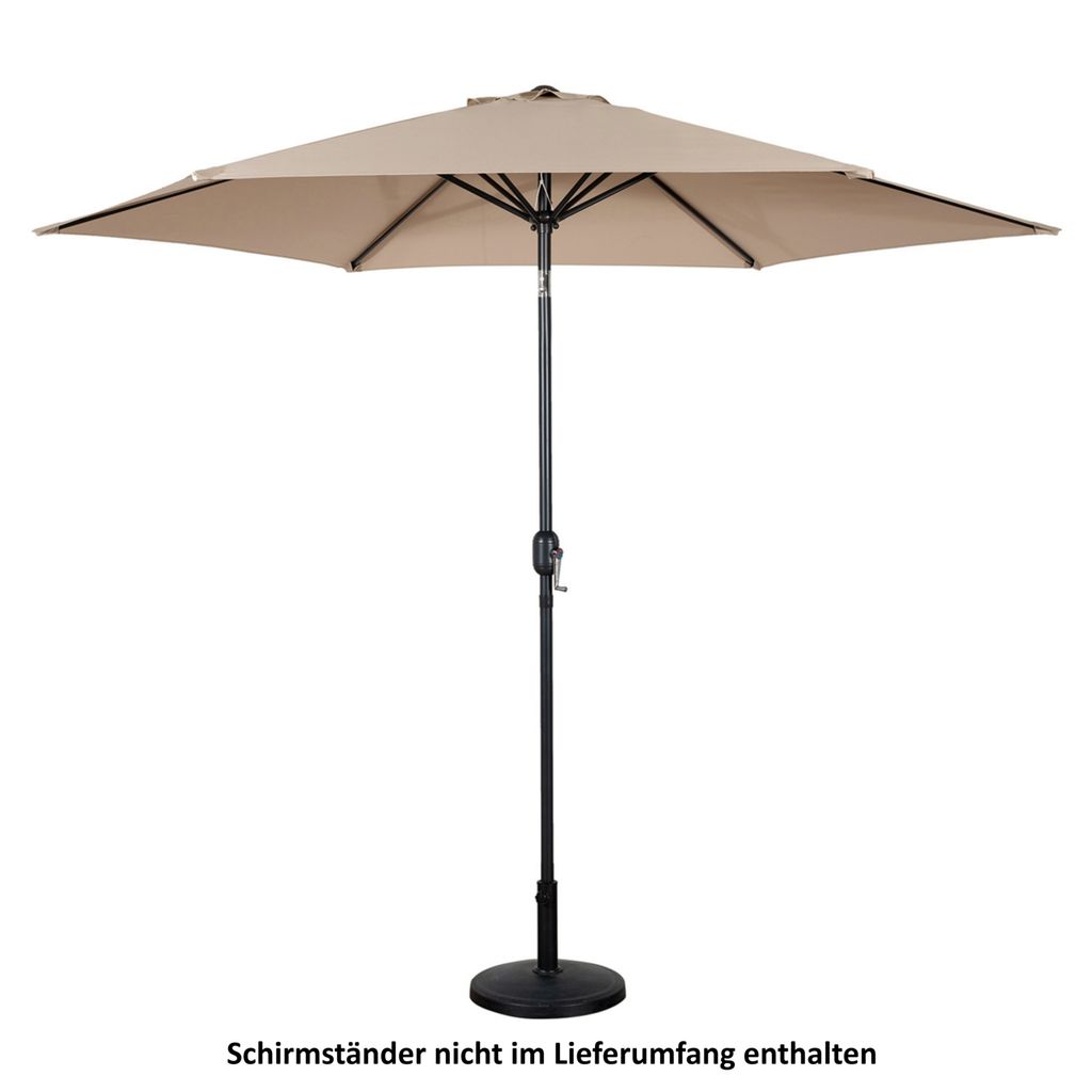 ALU Sonnenschirm neigbar Ø300cm Kurbelschirm Marktschirm Gartenschirm Schirm 