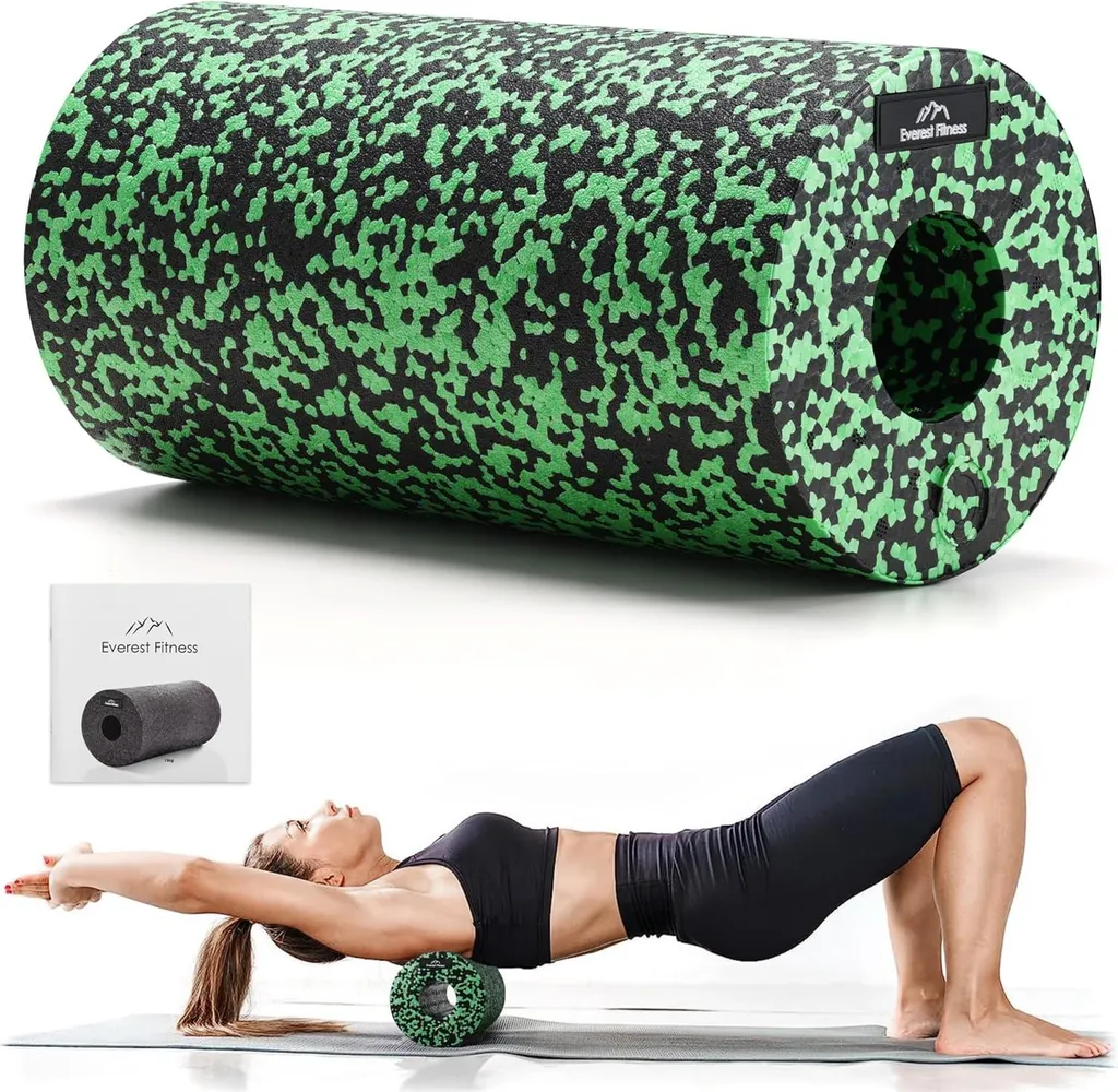 Rouleau de massage 30 cm en mousse EVA dure avec sac de transport noir