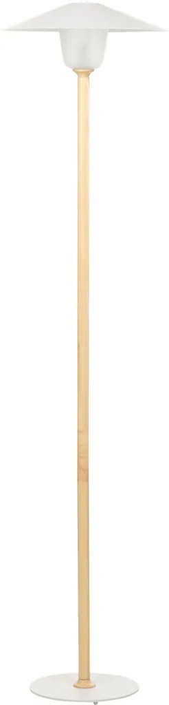 Lampadaire minimaliste bois de chêne et métal blanc avec interrupteur pied