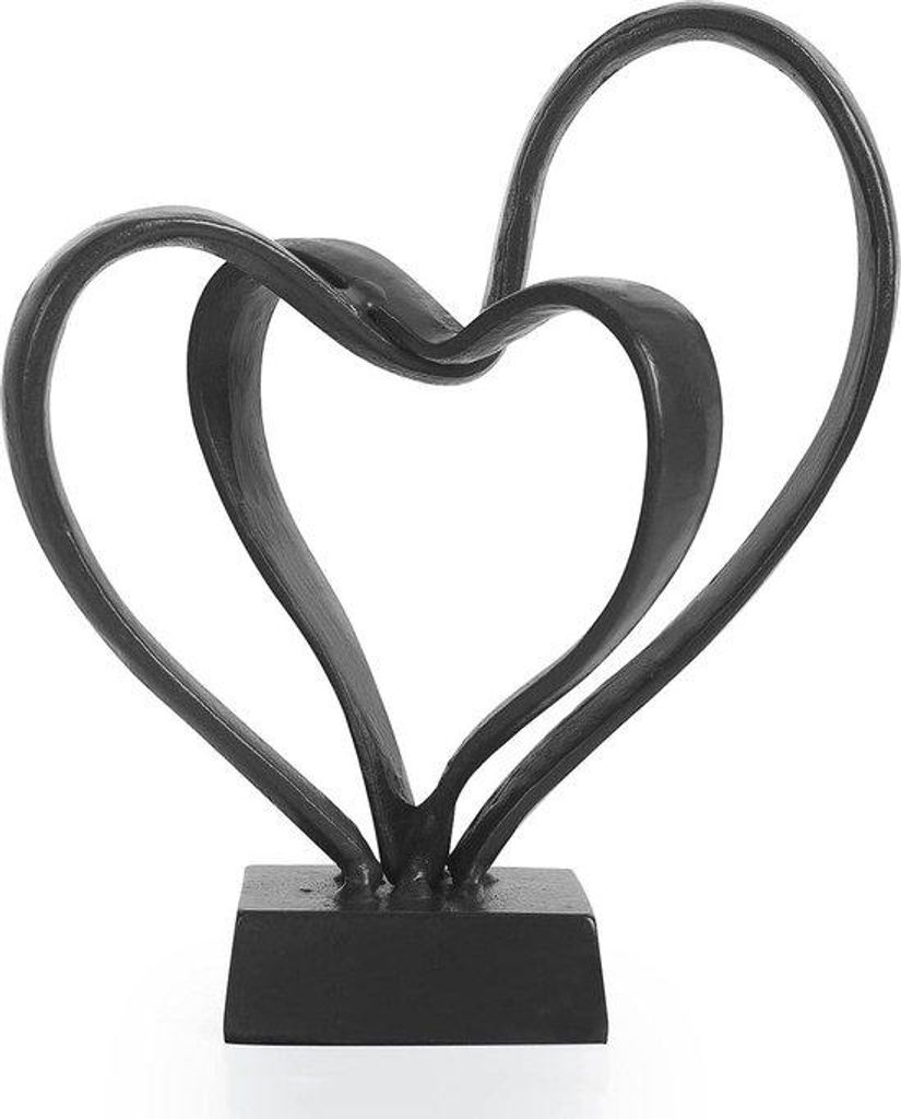 Doppelherz-Skulptur - gusseisernes Ehejubiläums- und Valentins-Tag-Ornament - romantische metallene Dekoration für den Heimgebrauch - antik-stilv...
