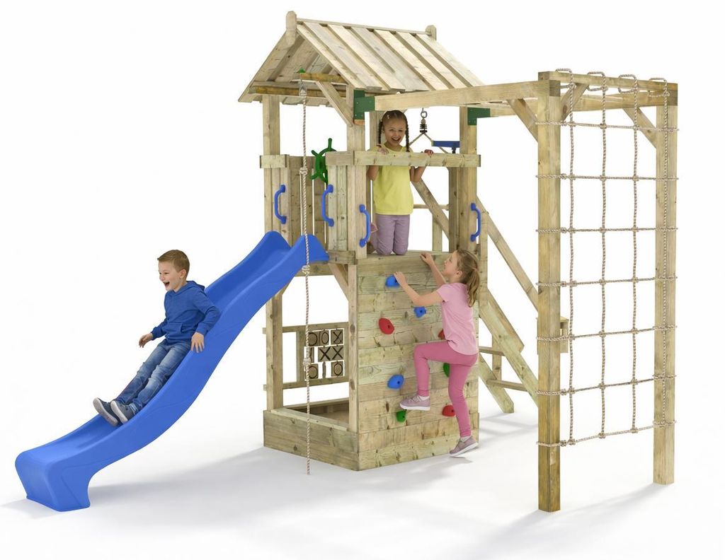 Spielplatz-Rutsche, Kletterwand, Seilleiter für Kinder + GRATIS